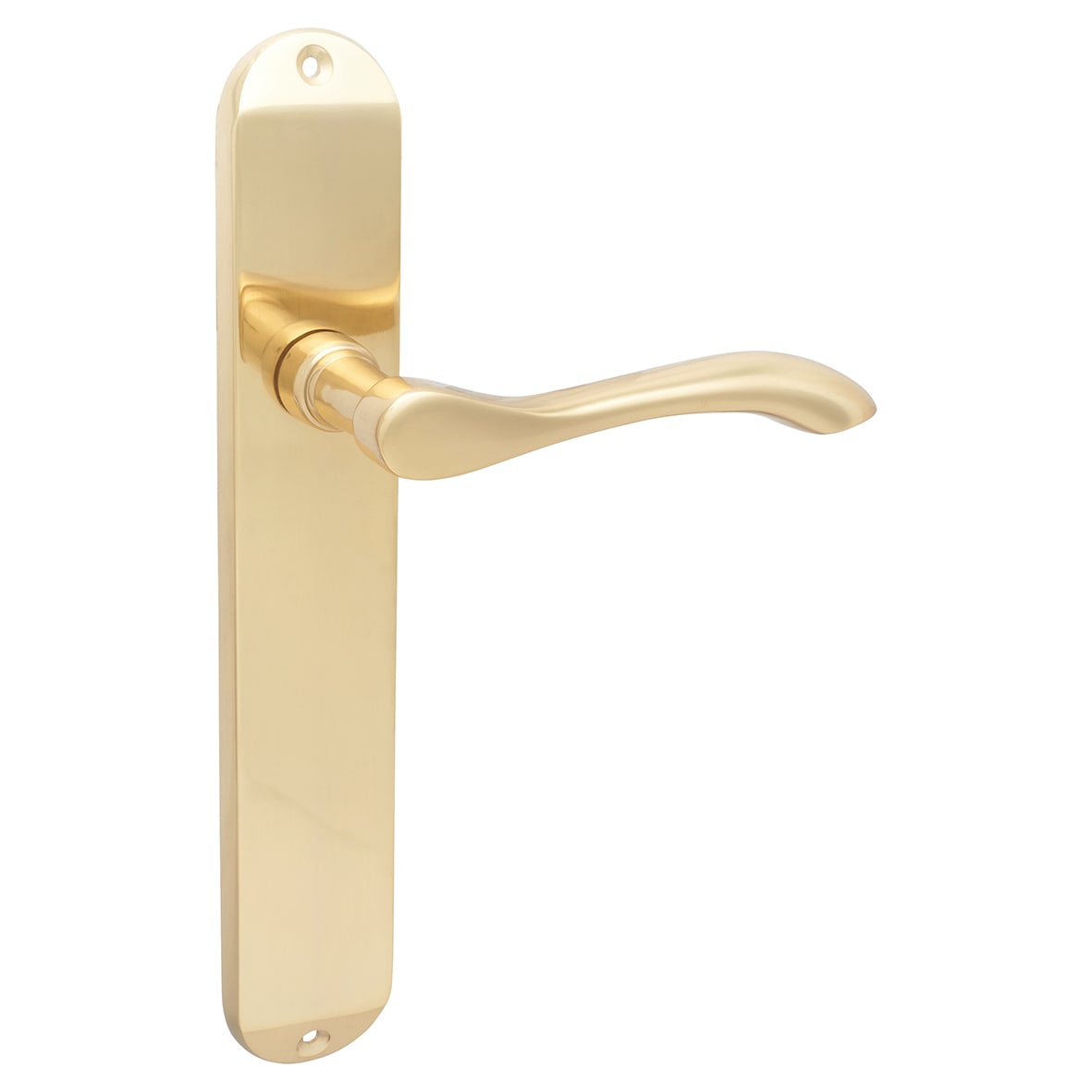 Polished Brass Latch Door Handles - Long Plate - Altea Range - 240 x 41mm - view 6