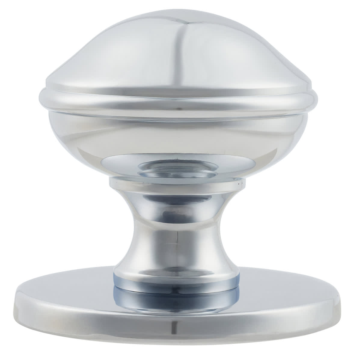 Polished Chrome Round Centre Door Knob - 80mm Rose Diameter - view 2