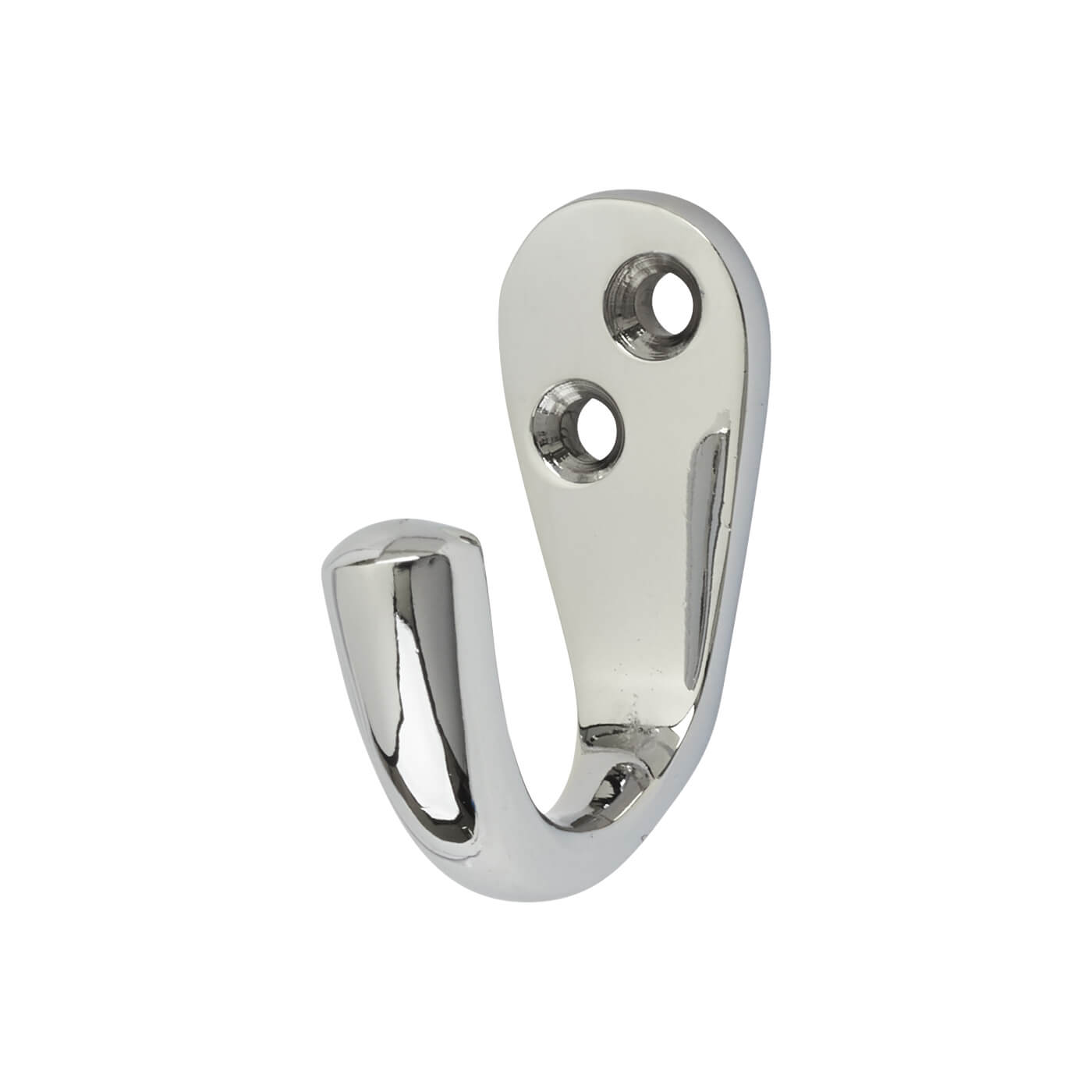 Solid Brass Single Coat Hook - 43 x 17mm - Polished Chrome - view 2