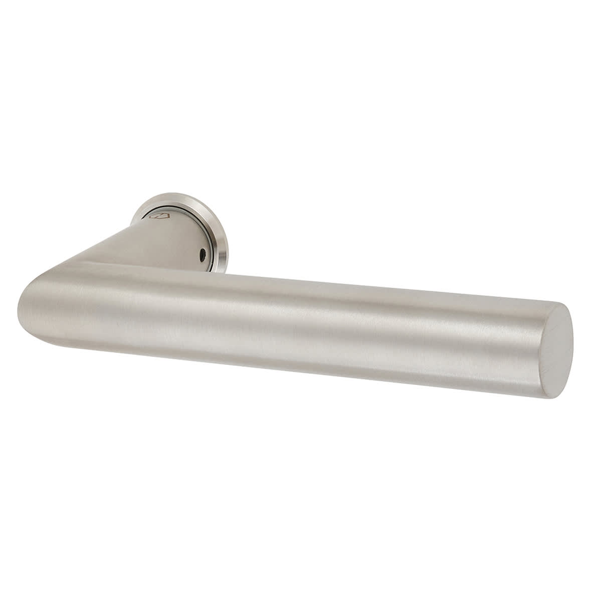 Satin Nickel Door Handles on Round Mini Rose - Amsterdam Range - view 3