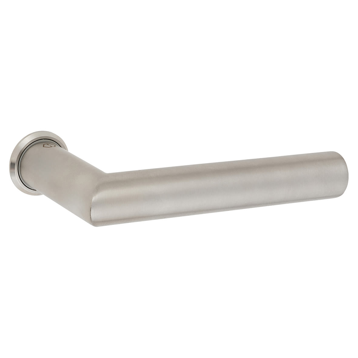 Satin Nickel Door Handles on Round Mini Rose - Amsterdam Range - view 4