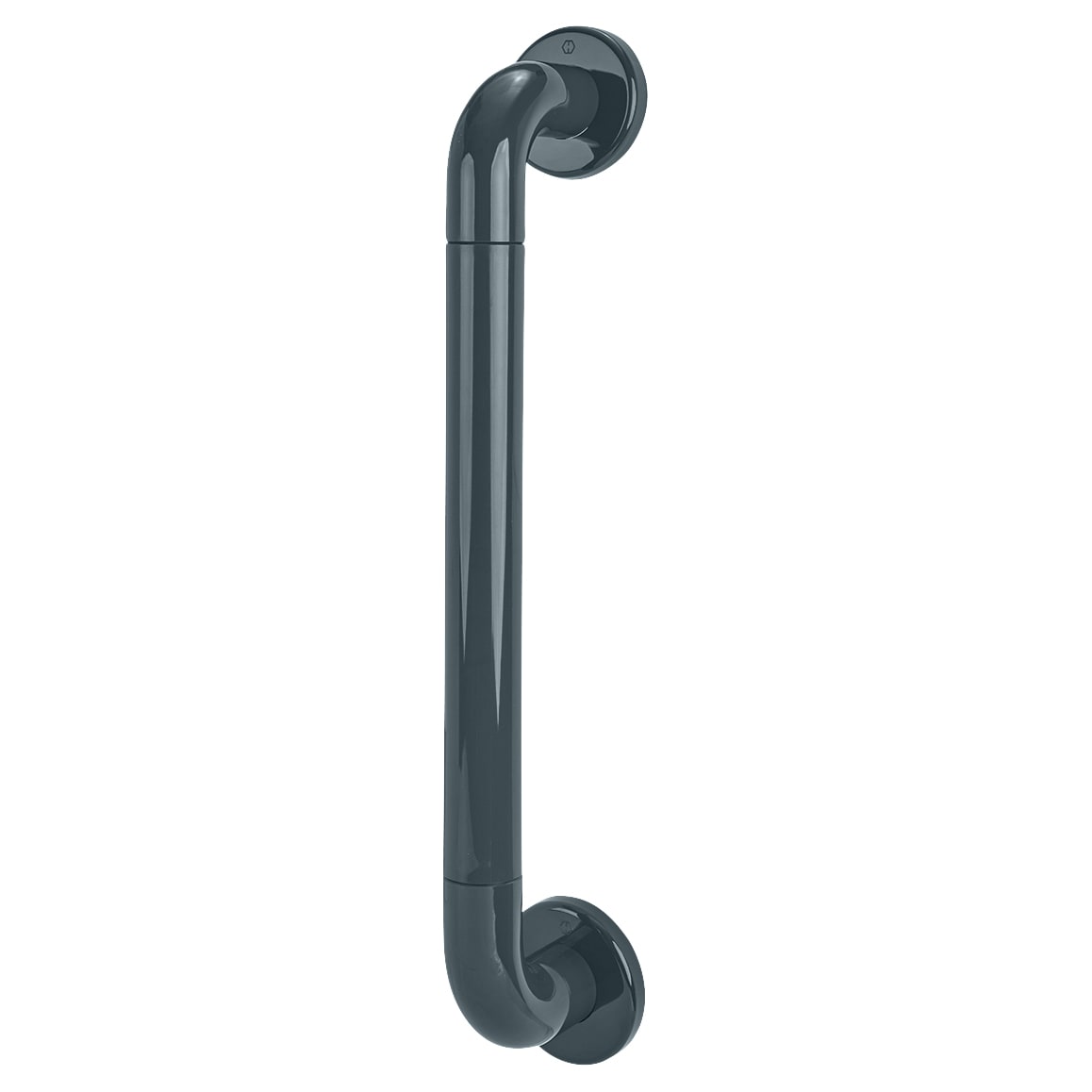 Anthracite Grey Nylon D-Bar Door Pull Handle on Rose - Screw Fix - 425mm c/c - view 2