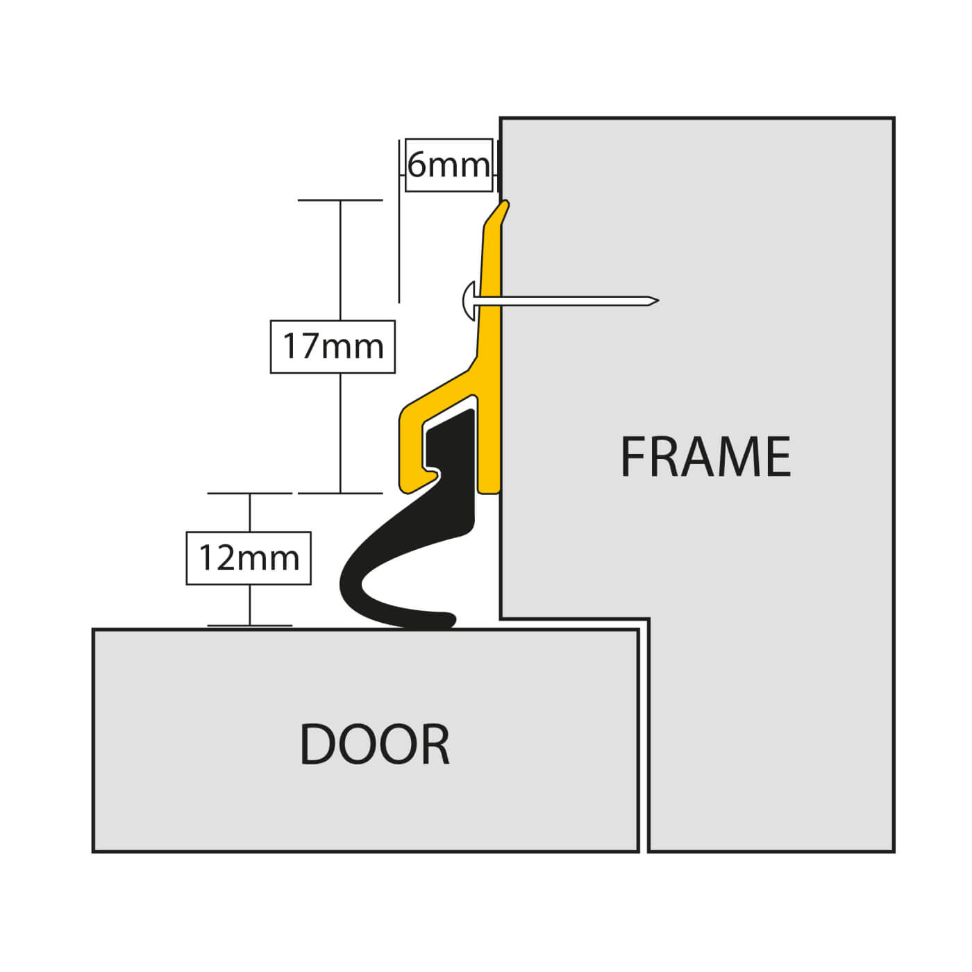 XP ADS Premium Q-Lon Perimeter Seal Door Set - 2100mm Length - Silver - view 2