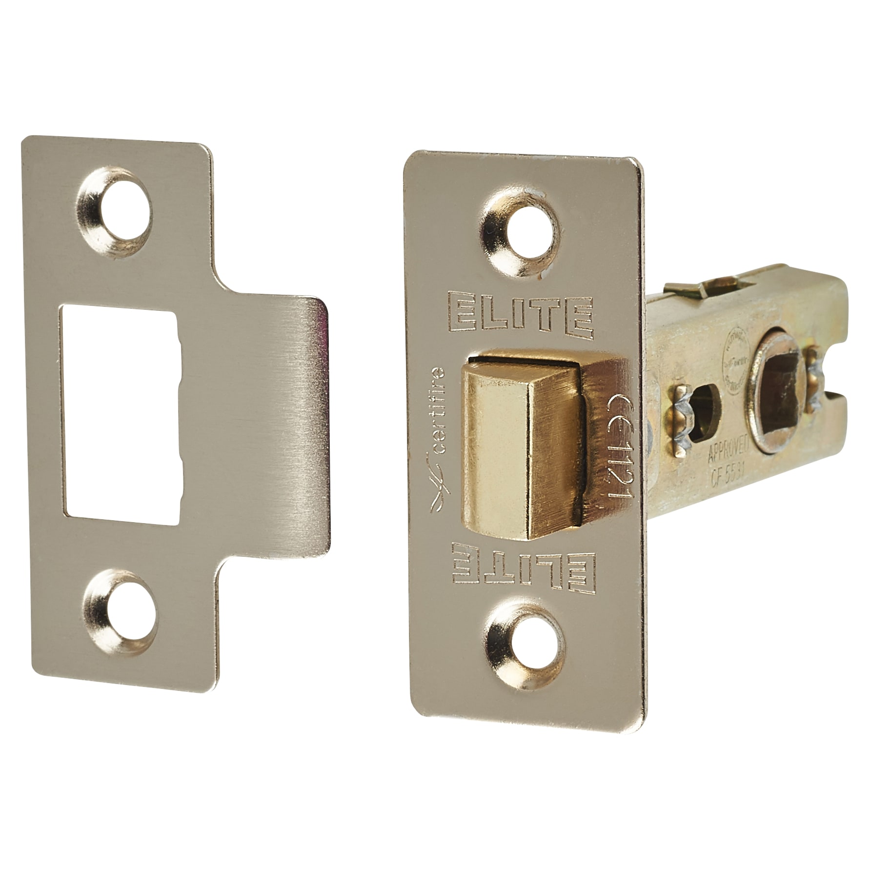Tubular Latch Pack - 76mm Case - 57mm Backset - 2 x Fire Rated Ball Bearing Hinges - Satin Nickel - view 3