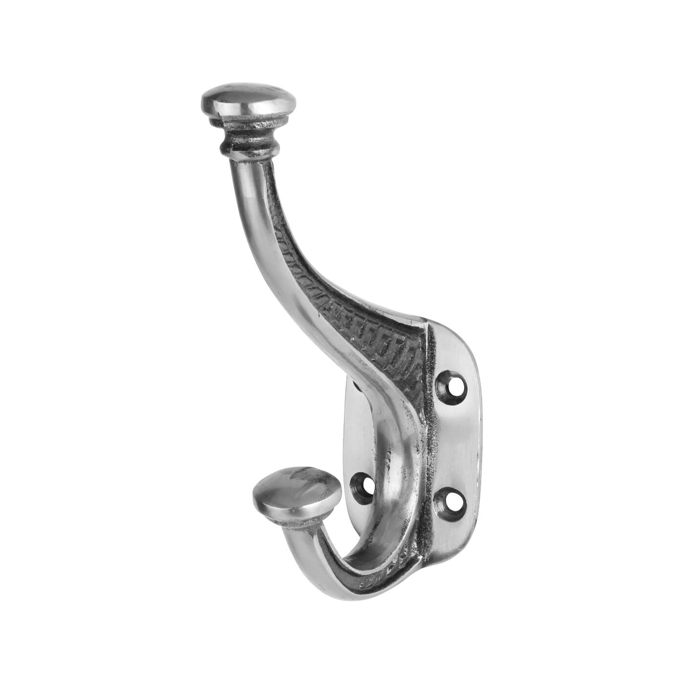 Single Hat & Coat Hook - 150 x 95mm - Polished Iron - view 2