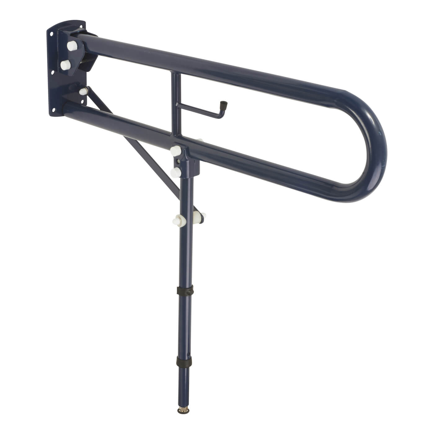 Hinged Support Grab Rail With Leg - 800 x 200mm - Dark Blue - view 2