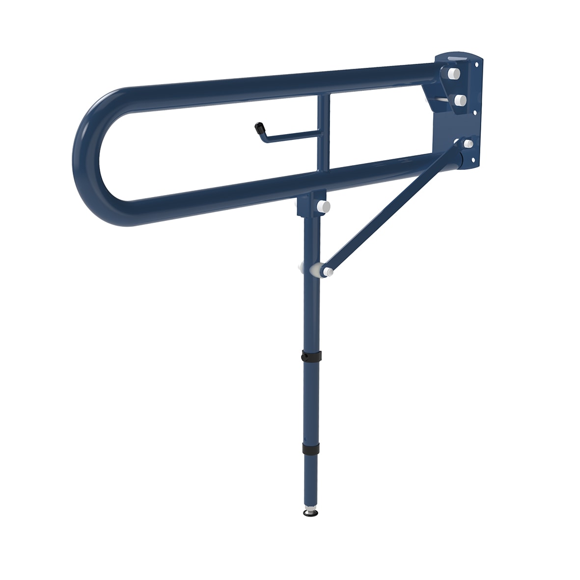 Hinged Support Grab Rail With Leg - 800 x 200mm - Dark Blue - view 3
