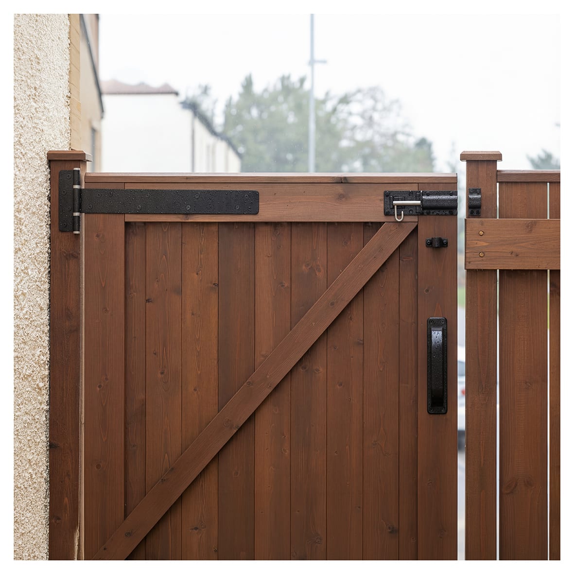 Advanced Heavy Duty Strong Gate/Door Tee Hinge - 450 x 60mm - Black Powder Coated - Pair - view 2