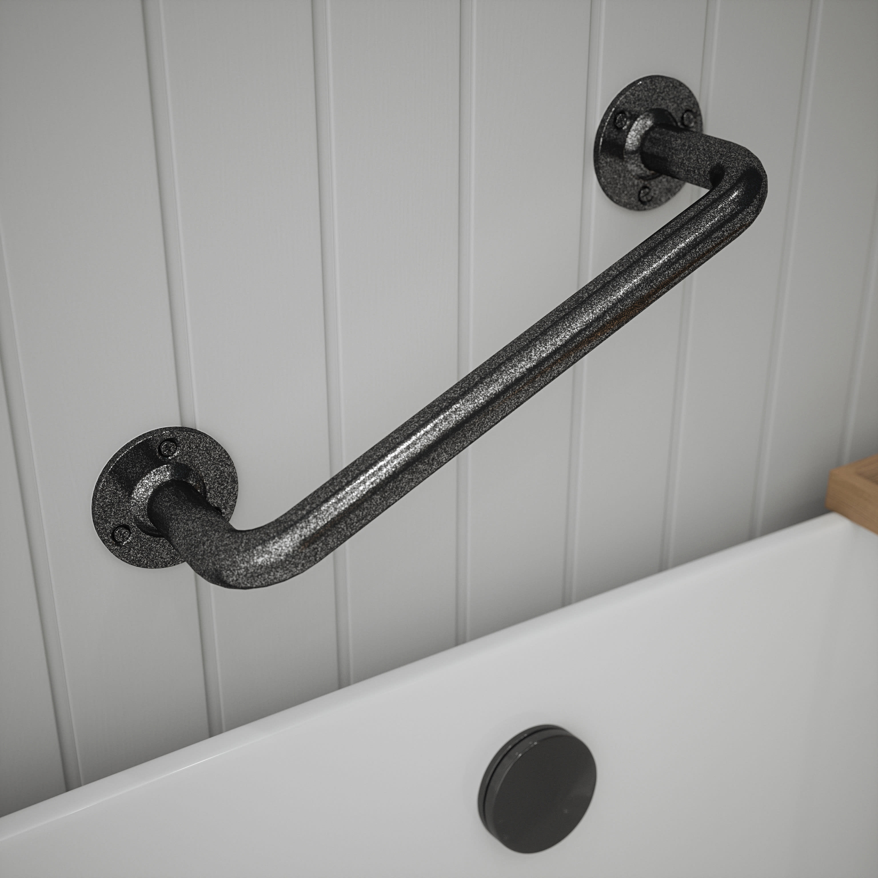 25mm Steel Grab Rail - 305mm Length - Pewter - view 2