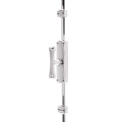 Fluted Knob Locking Espagnolette Bolt - 2400 x 38mm - Polished Chrome - view 2