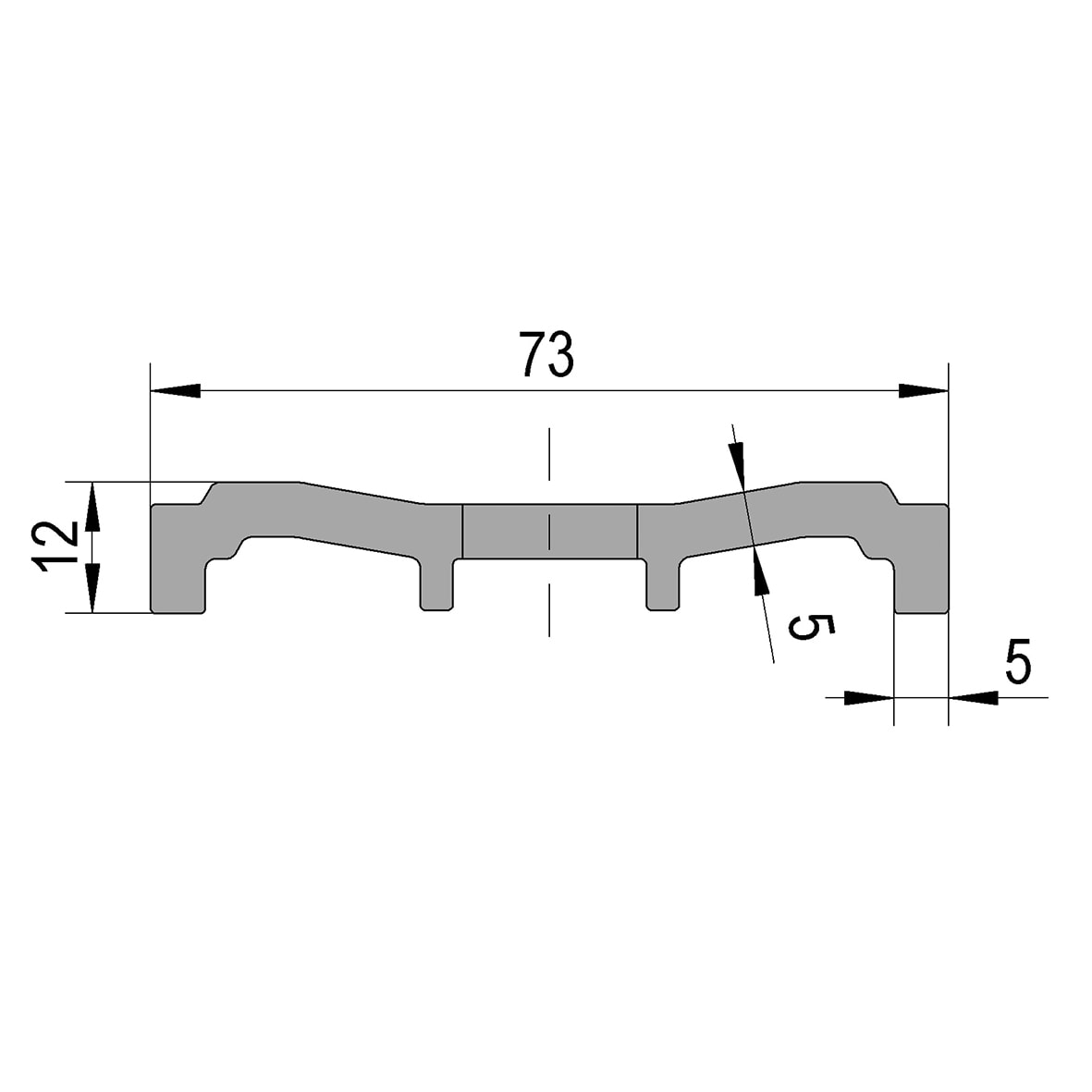 VetroMount Drainage Block for Top Mount Profile - 90 x 73mm - Aluminium - Pack of 13 - view 3