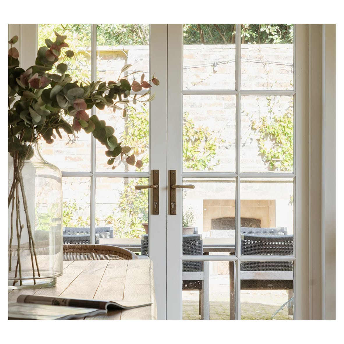 Newbury Aged Brass uPVC Slimline Multipoint Door Handles - 92mm c/c - view 4