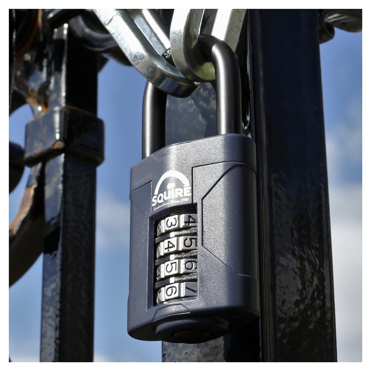 Combination All Weather Long Shackle Padlock - 50mm Body - 22 x 38mm Shackle - Blue - view 7