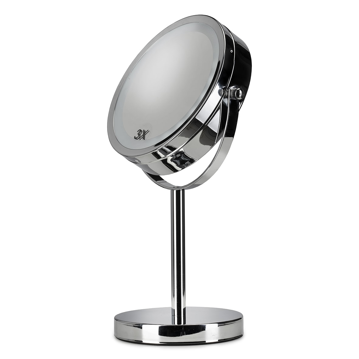 Freestanding LED 3x Magnifying Bathroom Mirror -300 x 180 x 120mm - Chrome - view 5