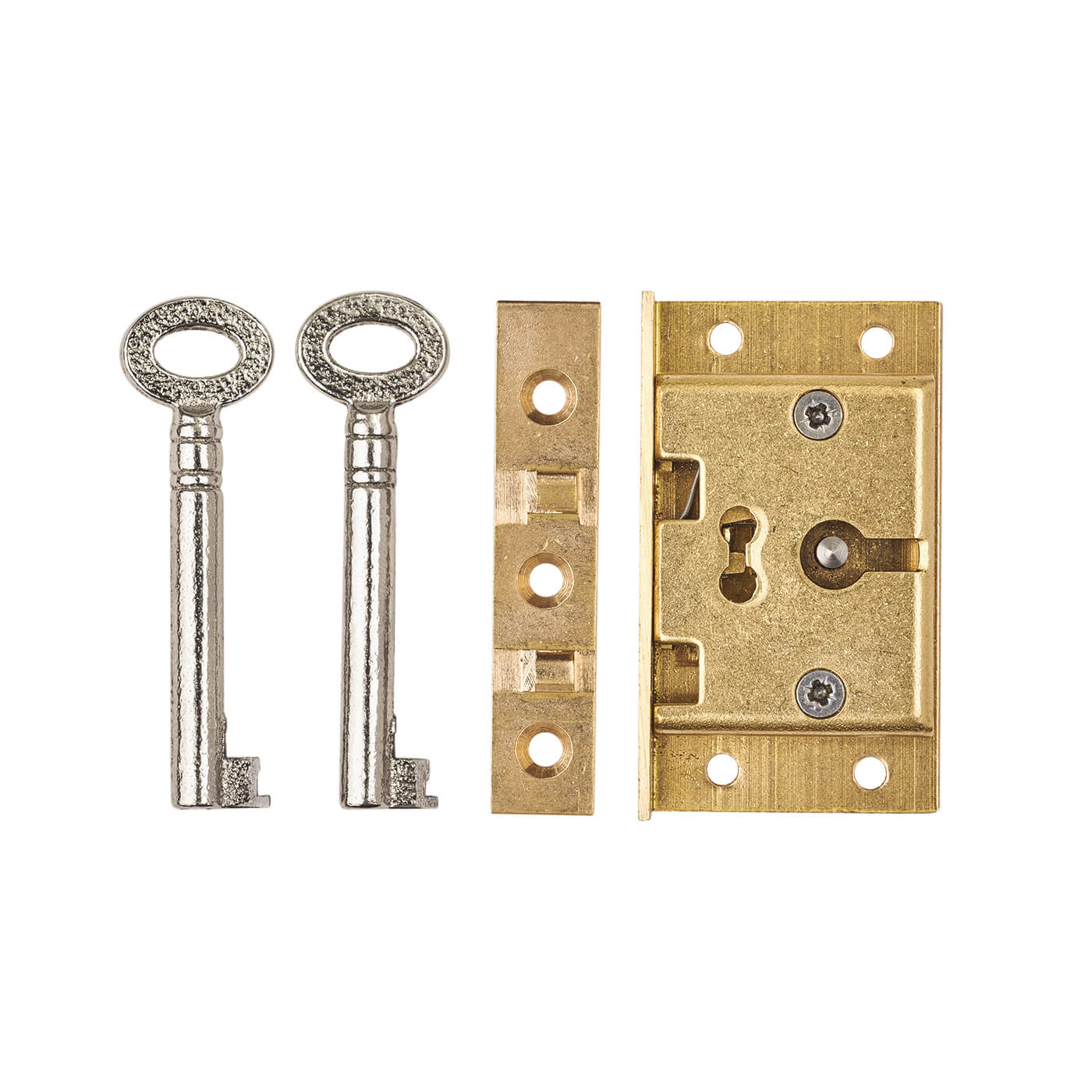 Cut Box Lock - 51 x 30mm - Polished Brass - view 2