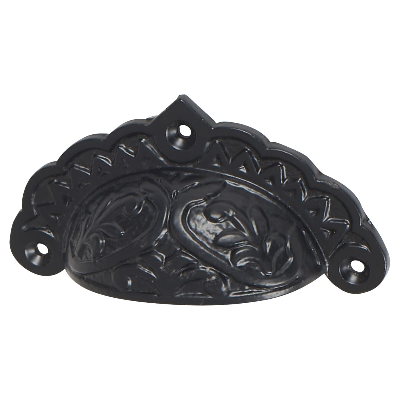 Edwardian Cabinet Cup Handle - 88mm Centres - Black Iron - view 2