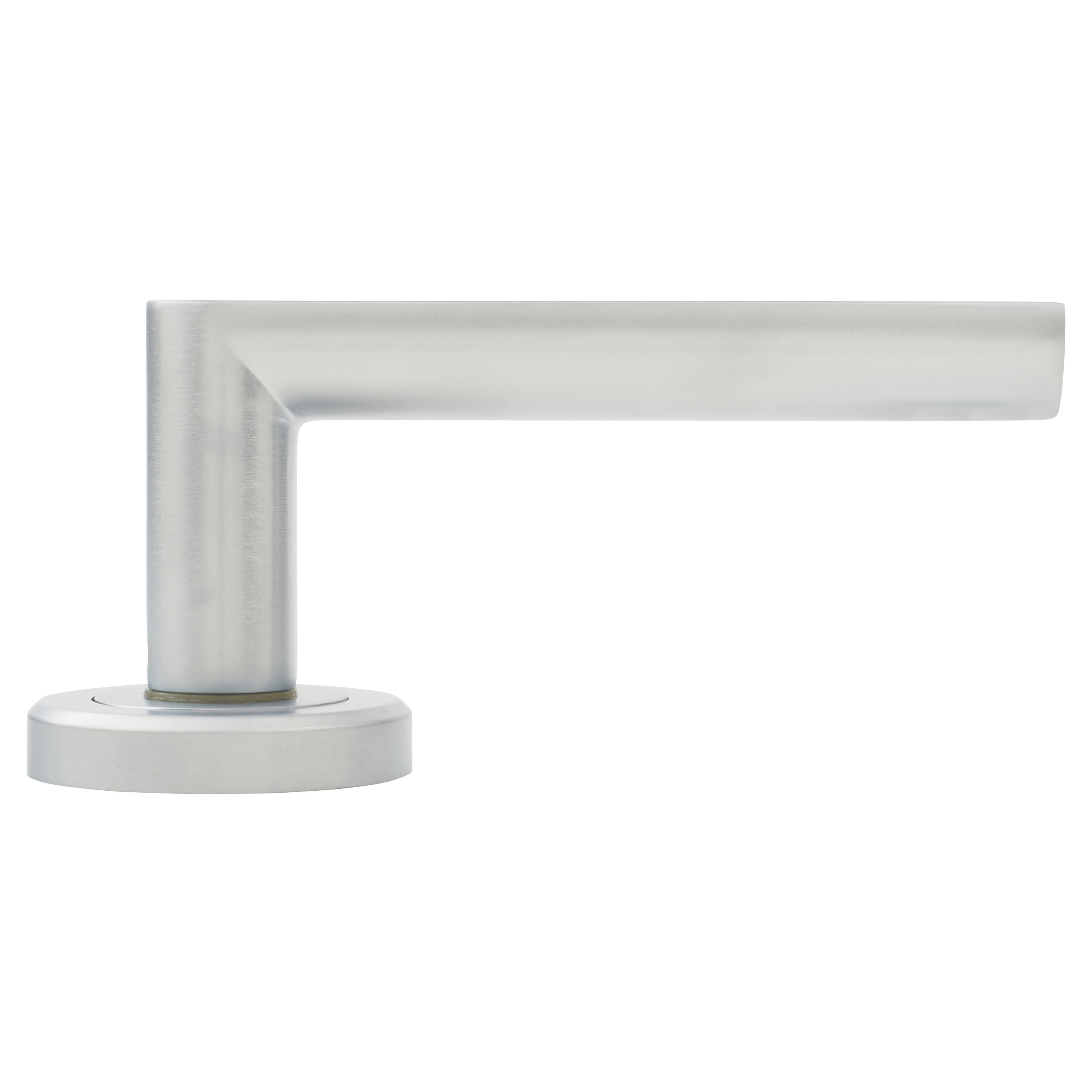 Brass Satin Chrome Door Handles on Round Rose - Edge Range - view 3