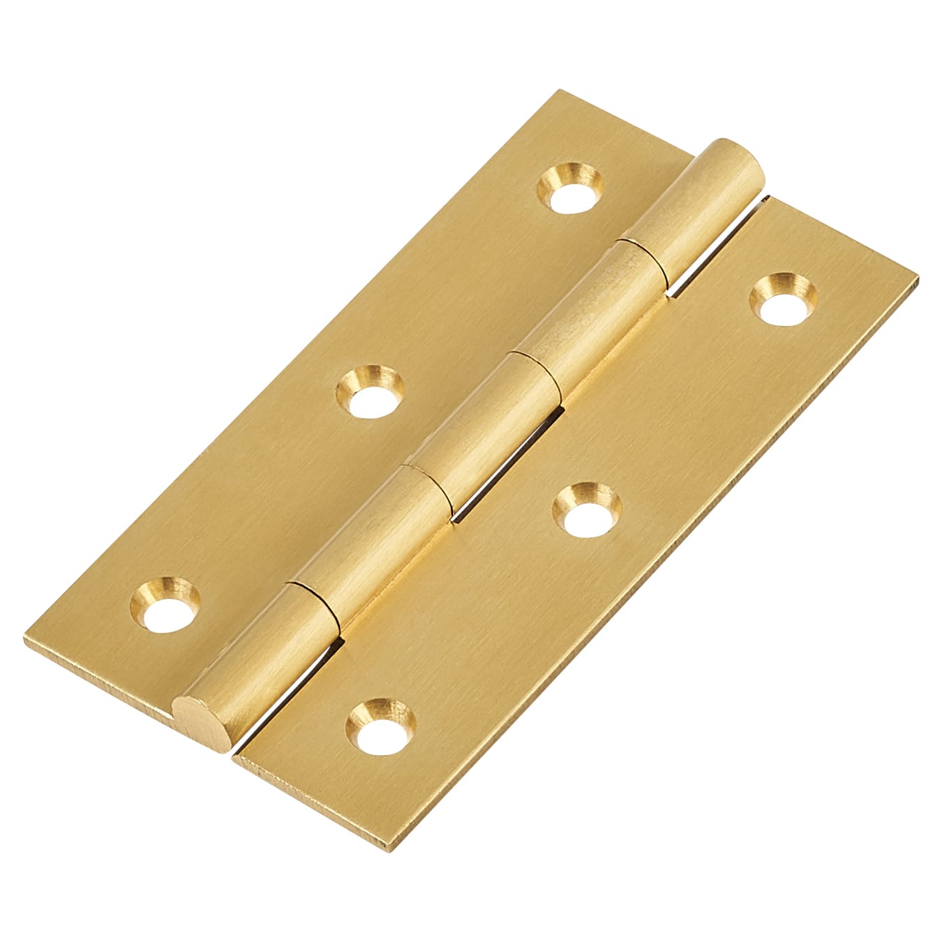 Solid Drawn Butt Cabinet Hinge - 75 x 40 x 2.0mm - Satin Brass - Pair - view 2