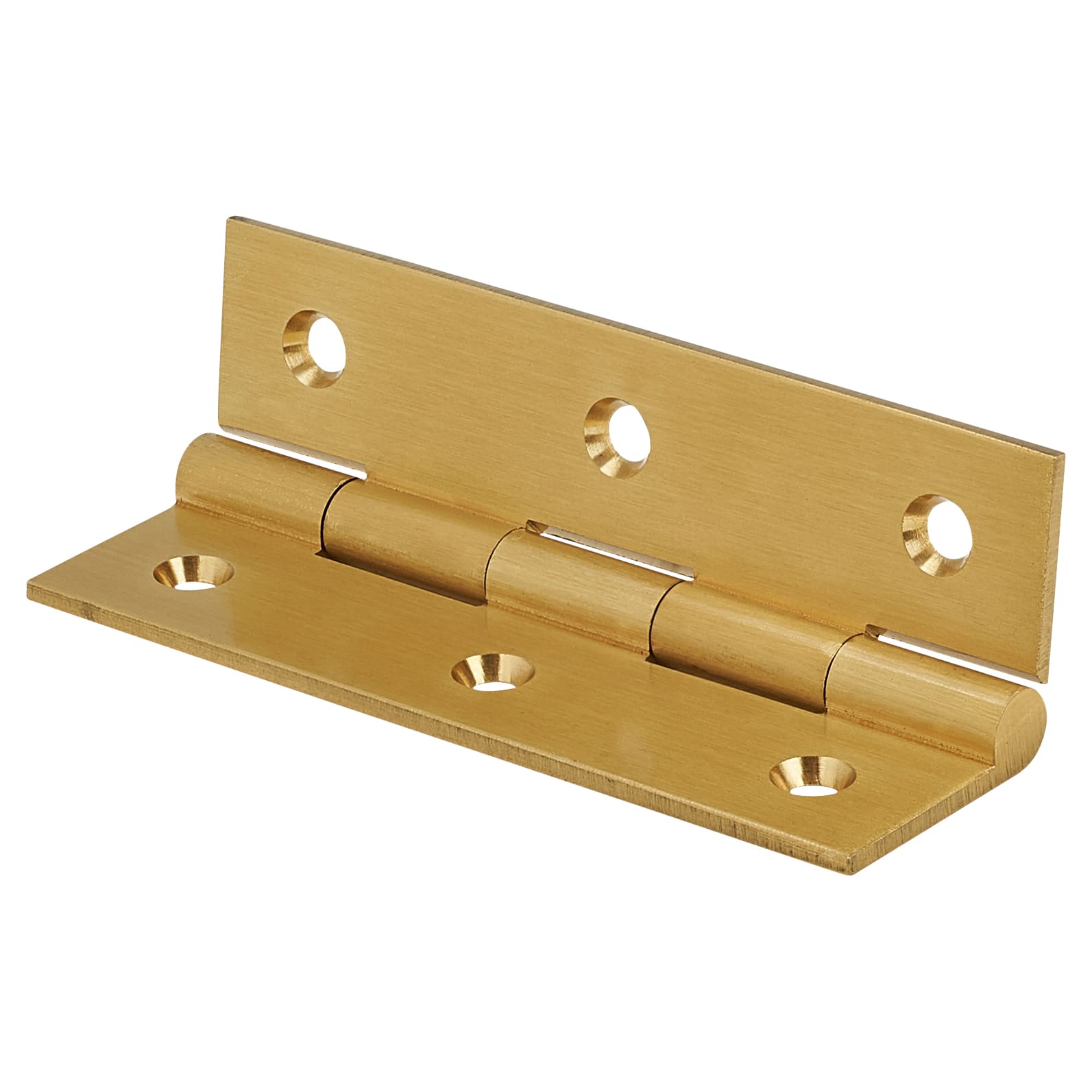 Solid Drawn Butt Cabinet Hinge - 75 x 40 x 2.0mm - Satin Brass - Pair - view 3
