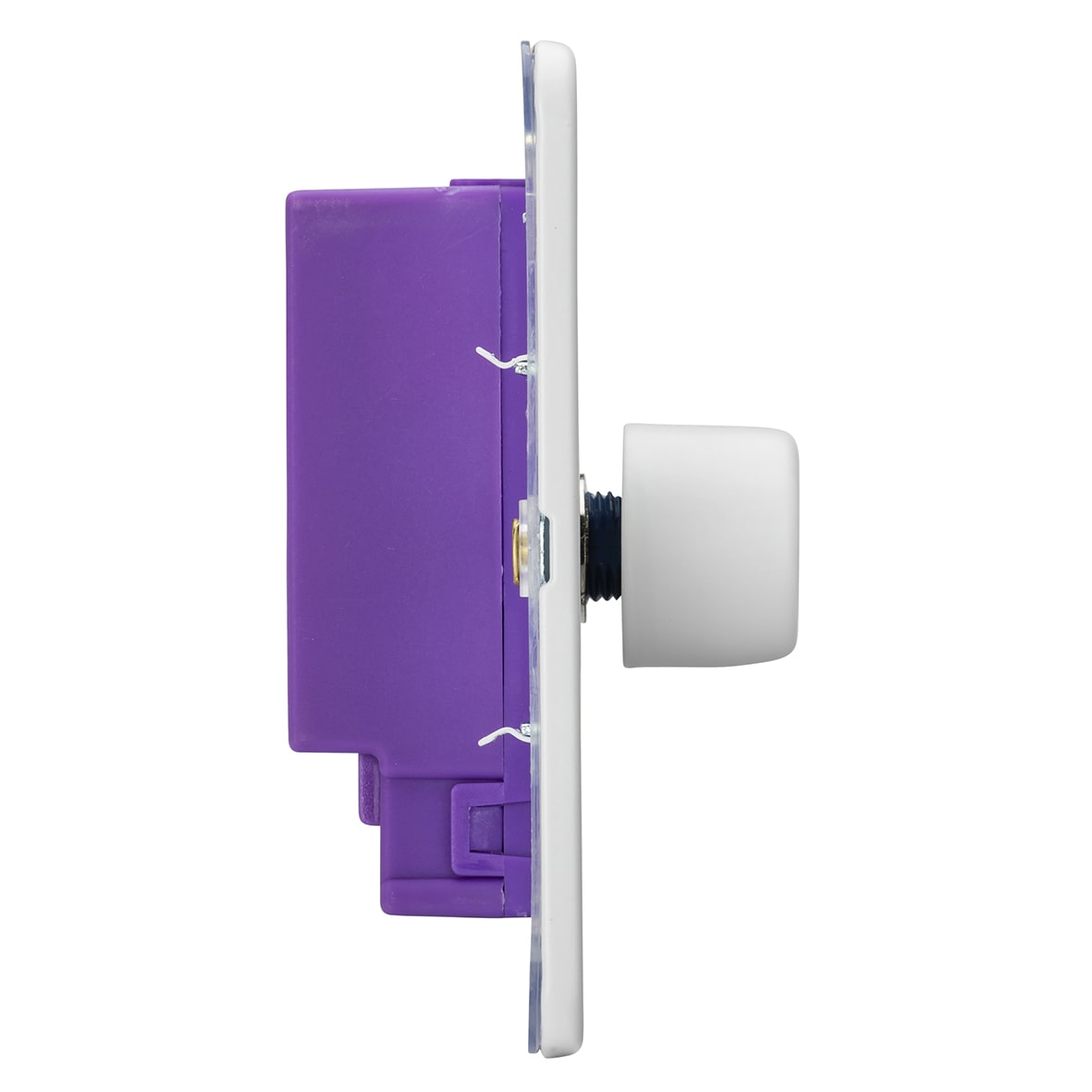 5 - 150W 2 Gang 2 Way Push On/Off Rotary Intelligent LED Dimmer Switch - Matt White - view 2