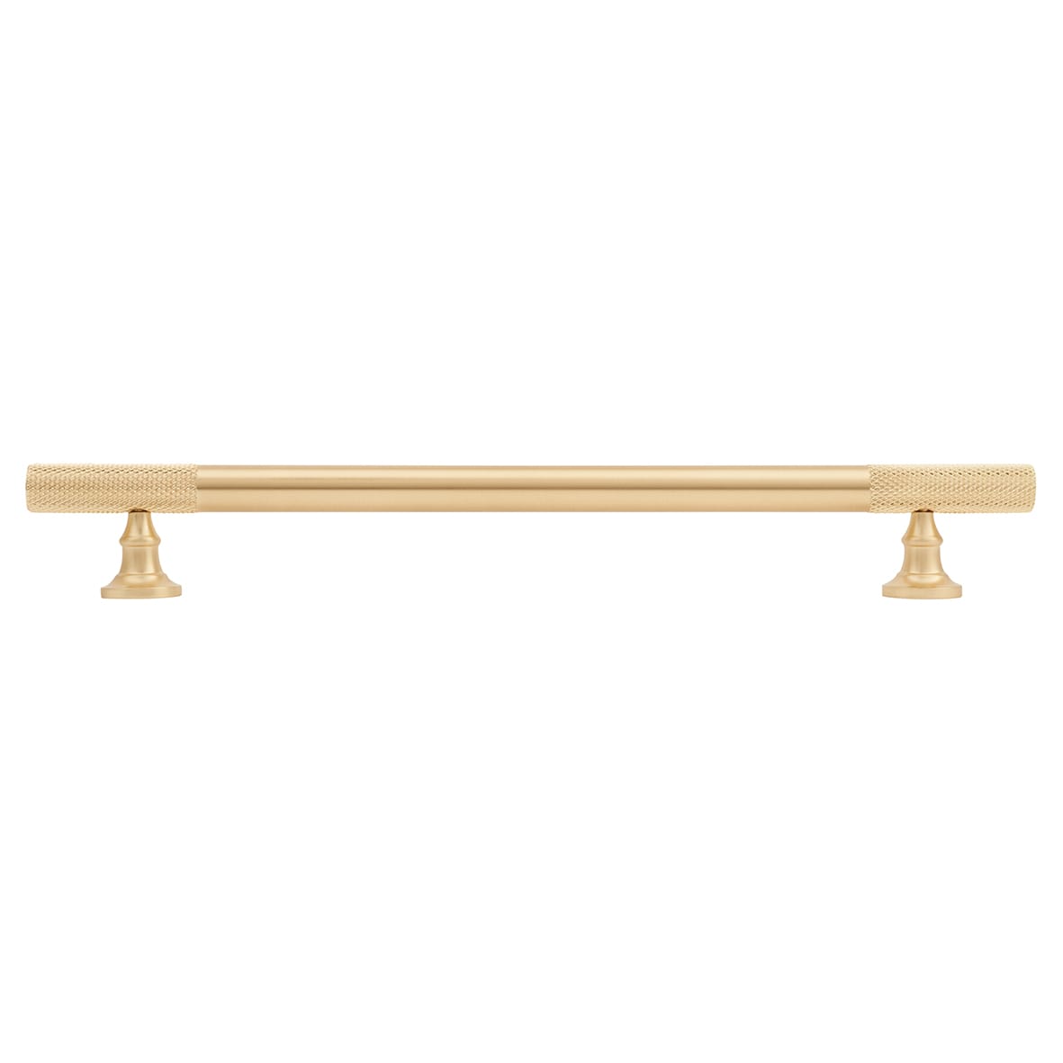York 12mm Partially Knurled T-Bar Cabinet Pull Handle - 192mm Centres - Satin Brass - view 2