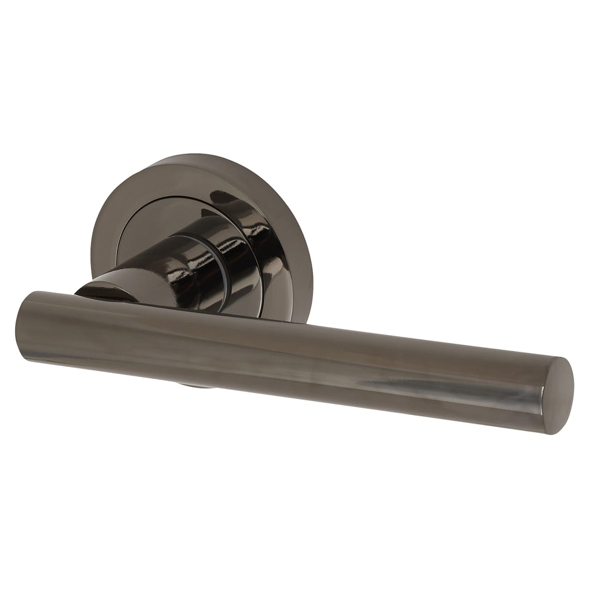 Black Nickel Door Handles on Round Rose - Bella Range - view 4