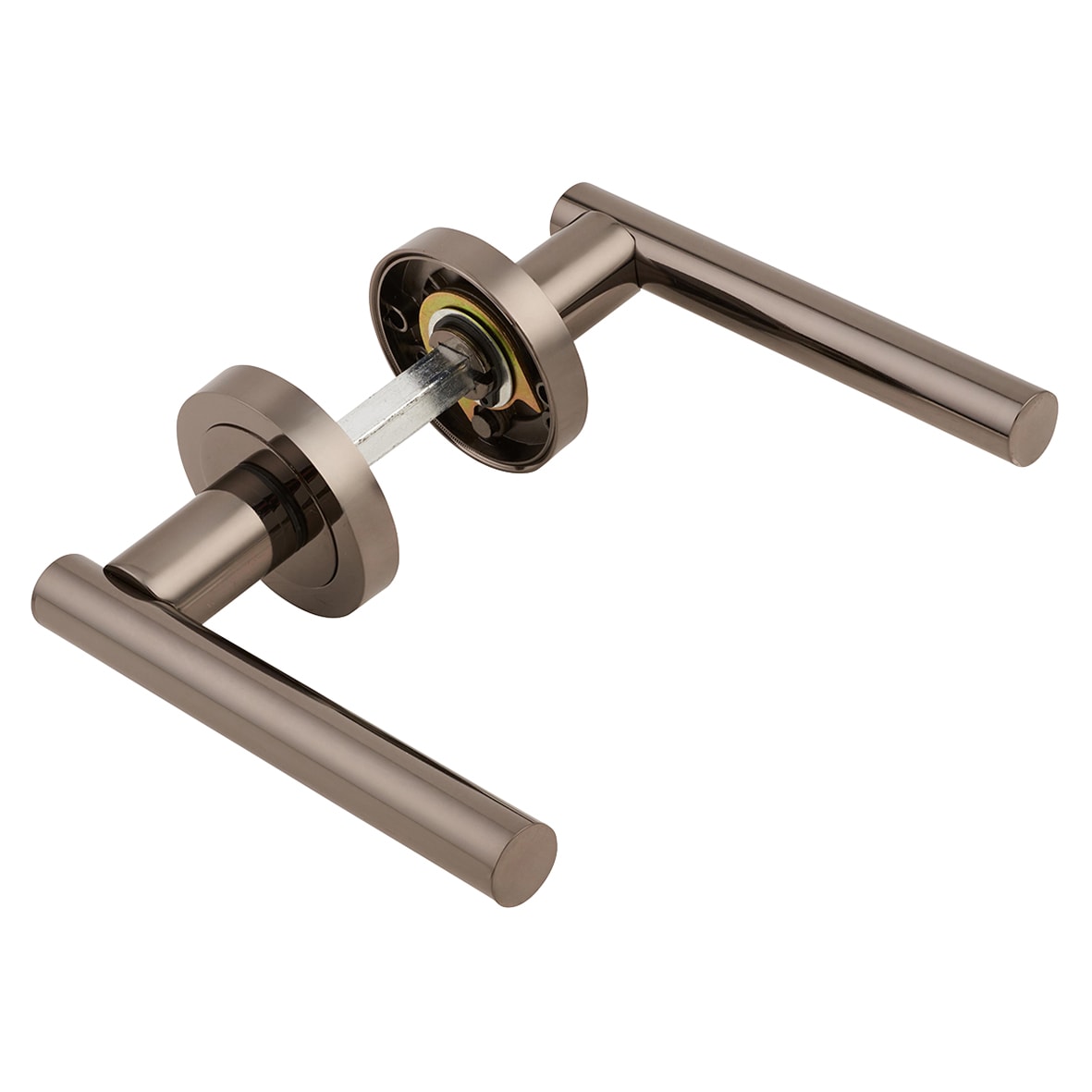 Black Nickel Door Handles on Round Rose - Bella Range - view 6