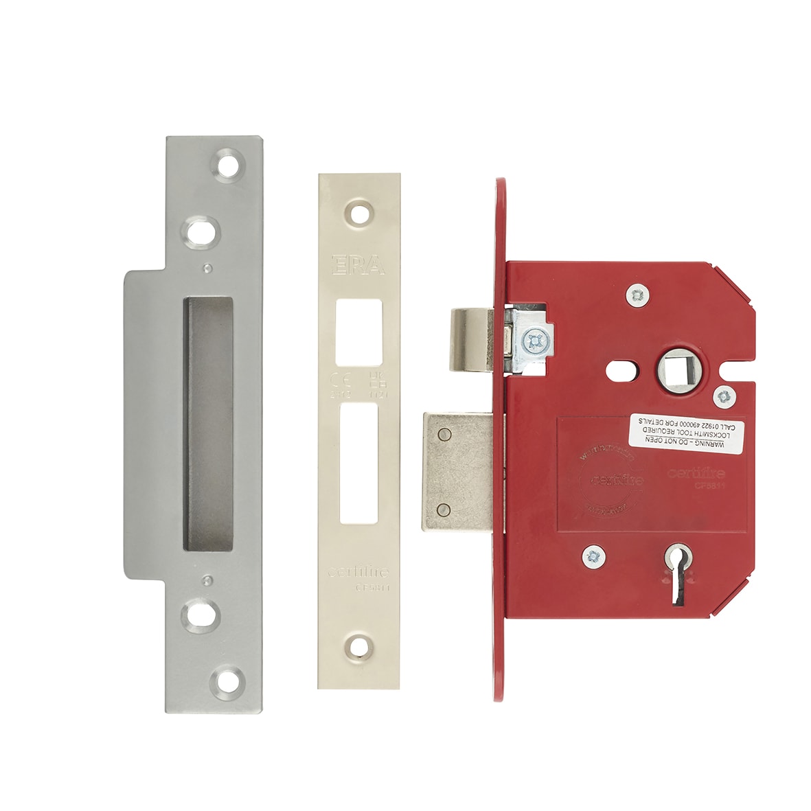 Fortress:2007 Bolt Through 5 Lever Sashlock - 79mm Case - 56mm Backset - Satin Chrome - view 2