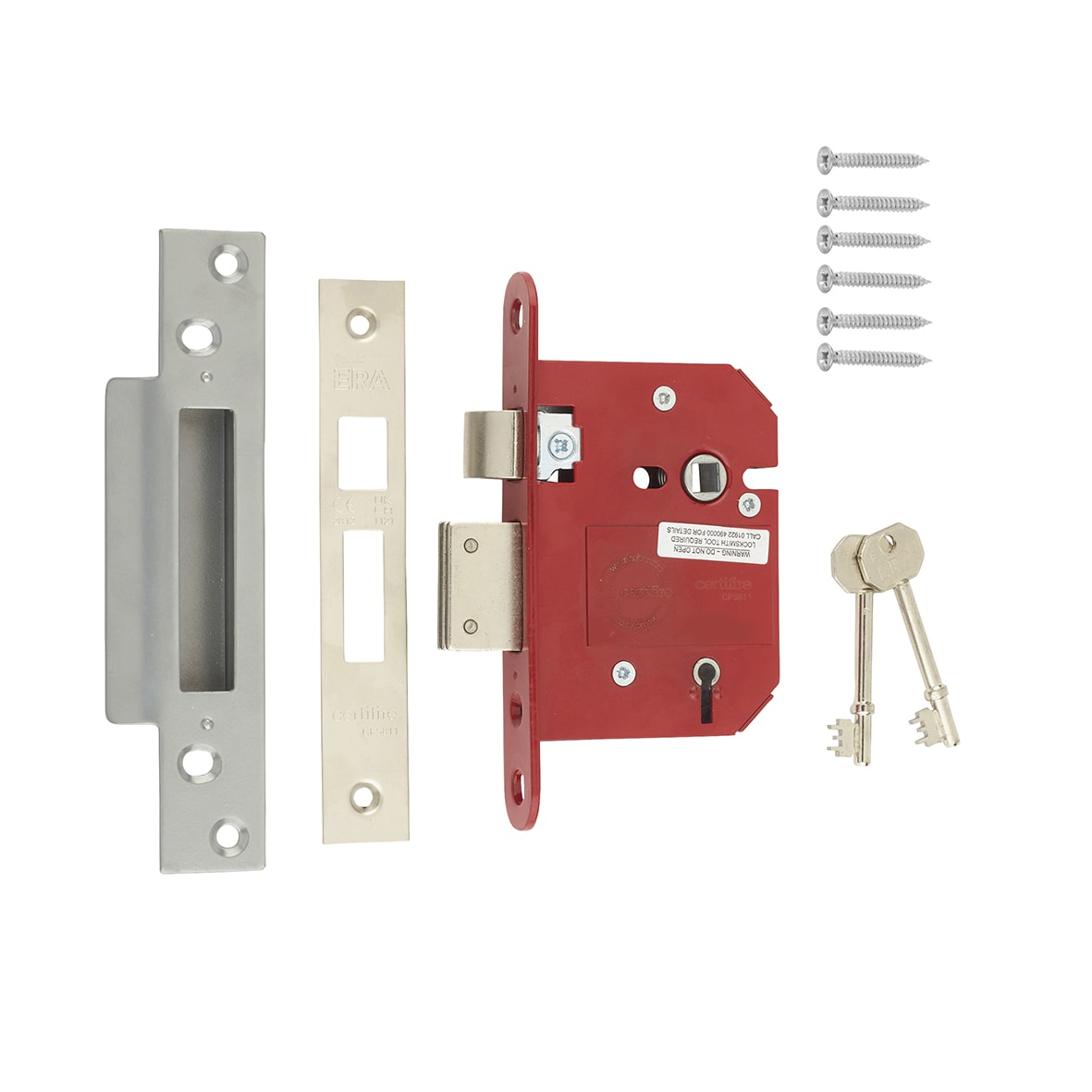 Fortress:2007 Bolt Through 5 Lever Sashlock - 79mm Case - 56mm Backset - Satin Chrome - view 3