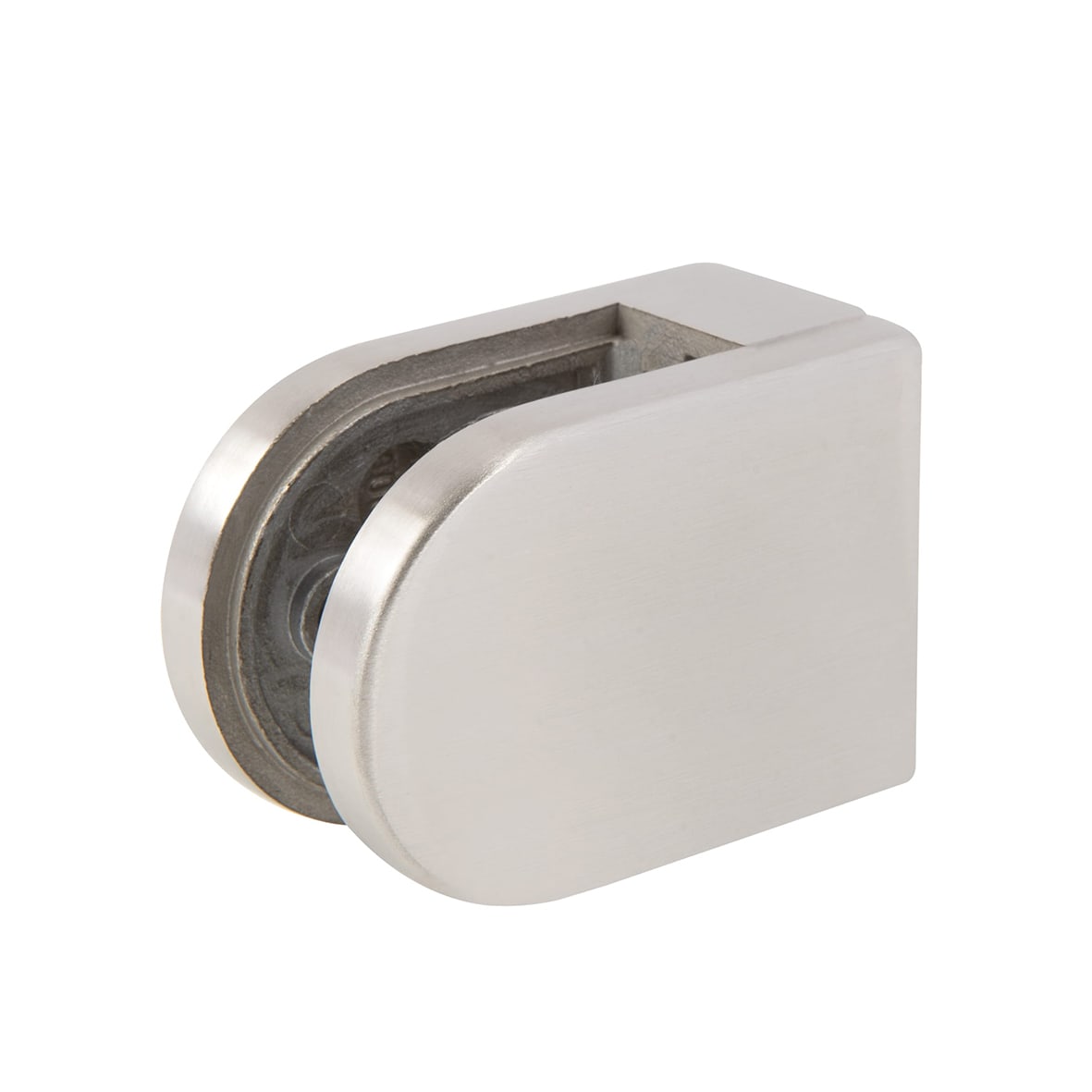 D Shaped Balustrade Clamps & Inserts - 10mm Glass - 63mm x 45mm - 316 Brush Stainless -Pk of 4 - view 2