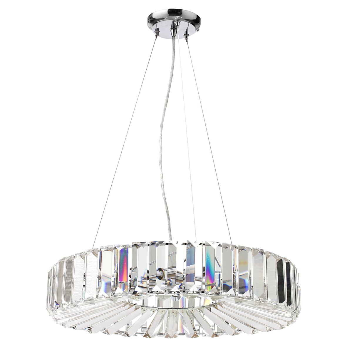 Renee 5 Light Ceiling Pendant - Chrome Fittings and Clear Crystal Shade - view 4