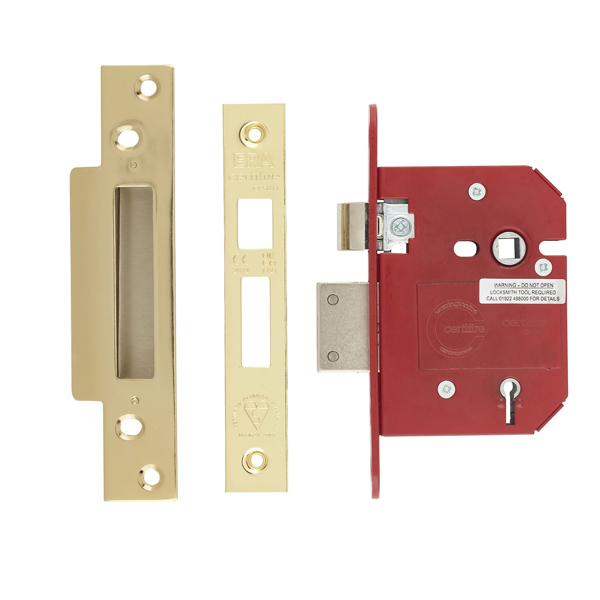 Fortress:2007 Bolt Through 5 Lever Sashlock - 79mm Case - 56mm Backset - Polished Brass - view 2