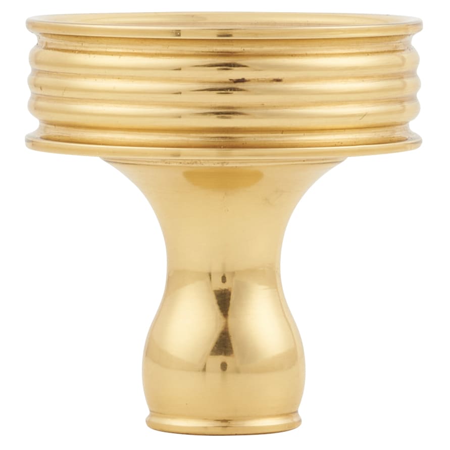 Marcus Venetian Round Cabinet Knob - 32mm Diameter - Polished Brass - view 2