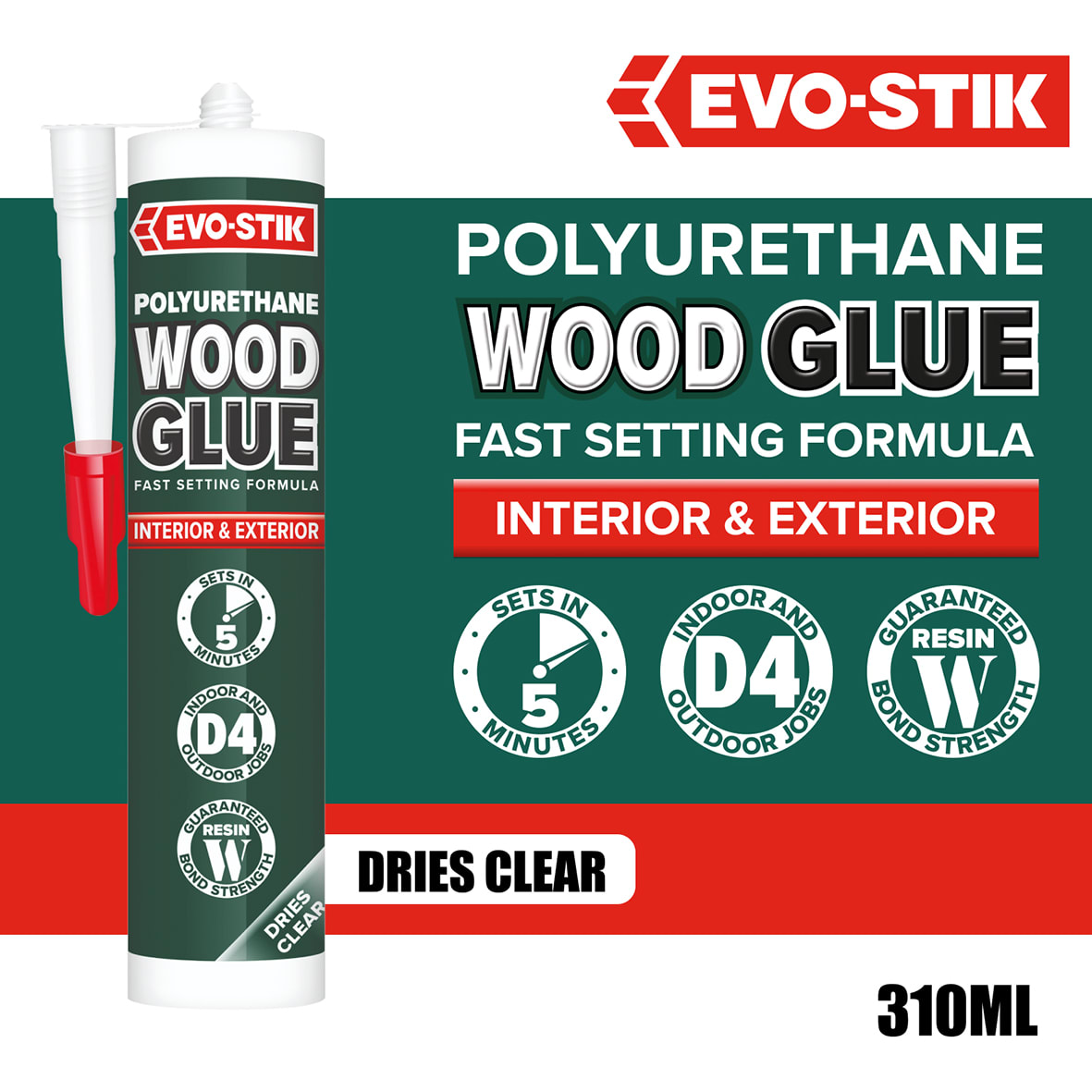 Polyurethane Wood Adhesive - 310ml - Clear - view 3