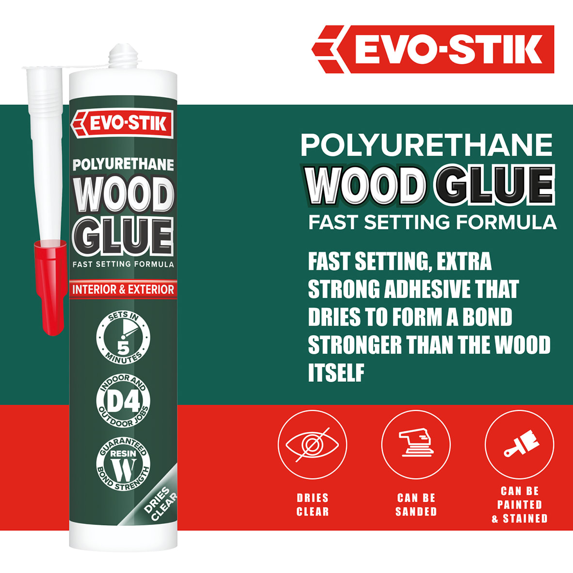 Polyurethane Wood Adhesive - 310ml - Clear - view 4
