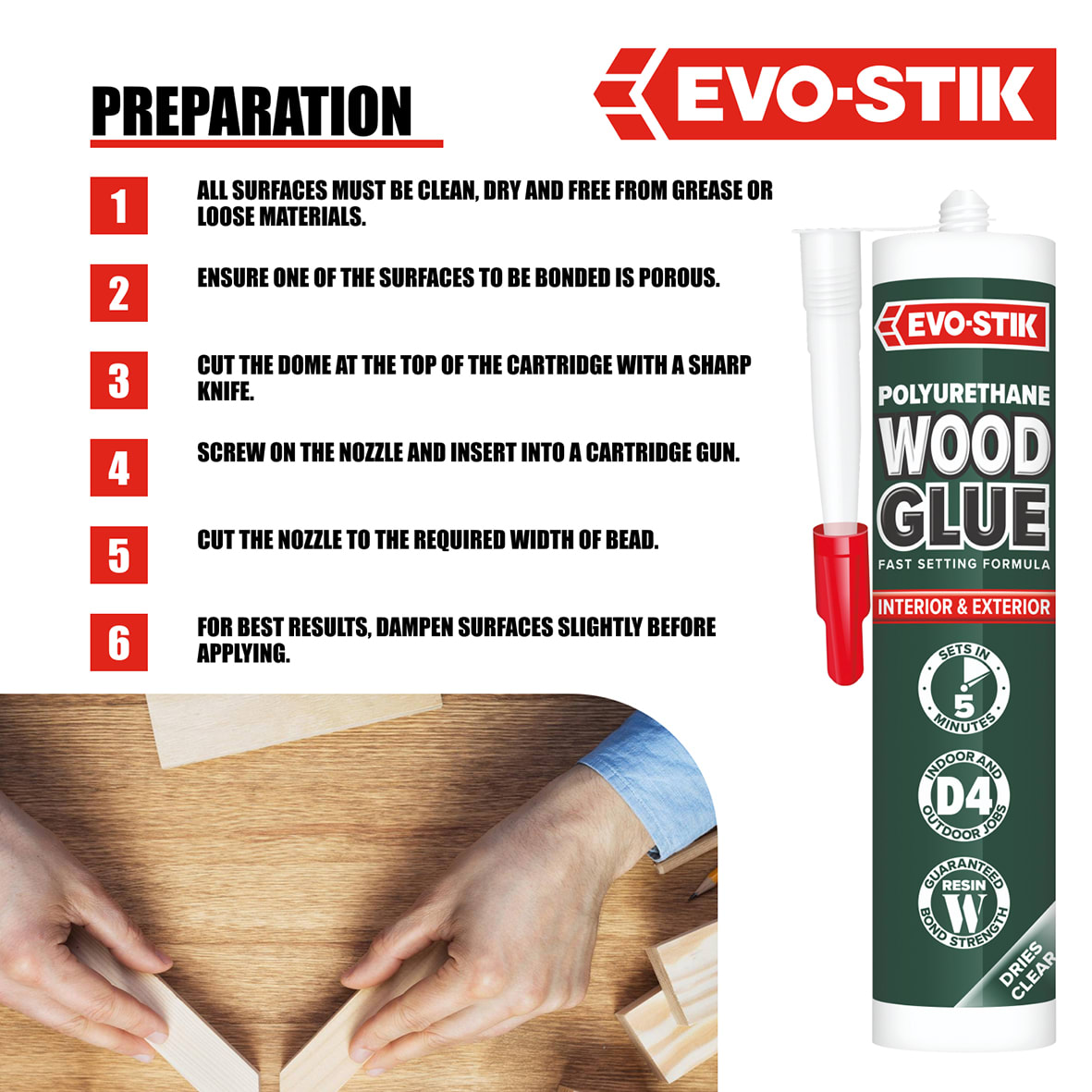 Polyurethane Wood Adhesive - 310ml - Clear - view 7