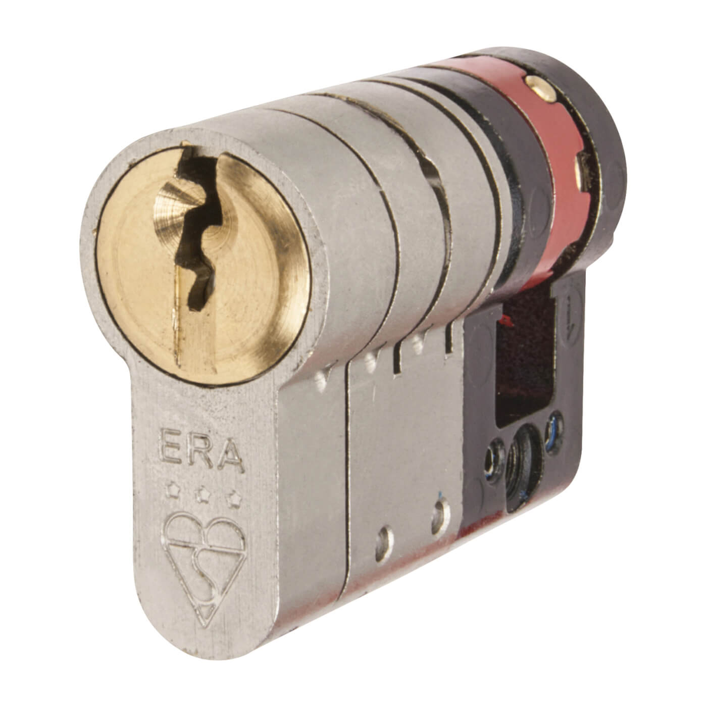 3 Star Sold Secure 6 Pin Fortress 45mm Euro Single Cylinder - 35 + 10mm - Sat Nickel/Pol Brass - view 2