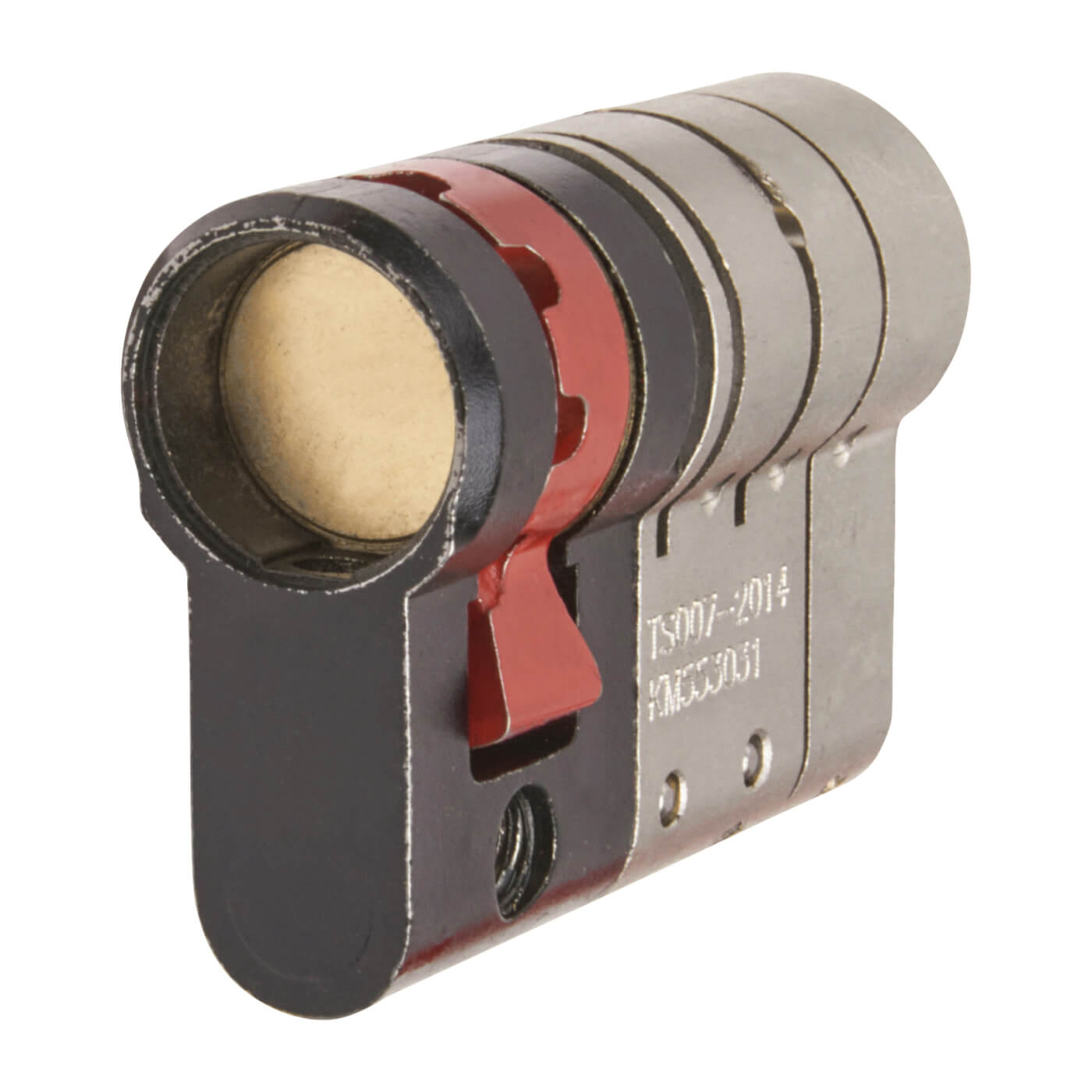 3 Star Sold Secure 6 Pin Fortress 45mm Euro Single Cylinder - 35 + 10mm - Sat Nickel/Pol Brass - view 3