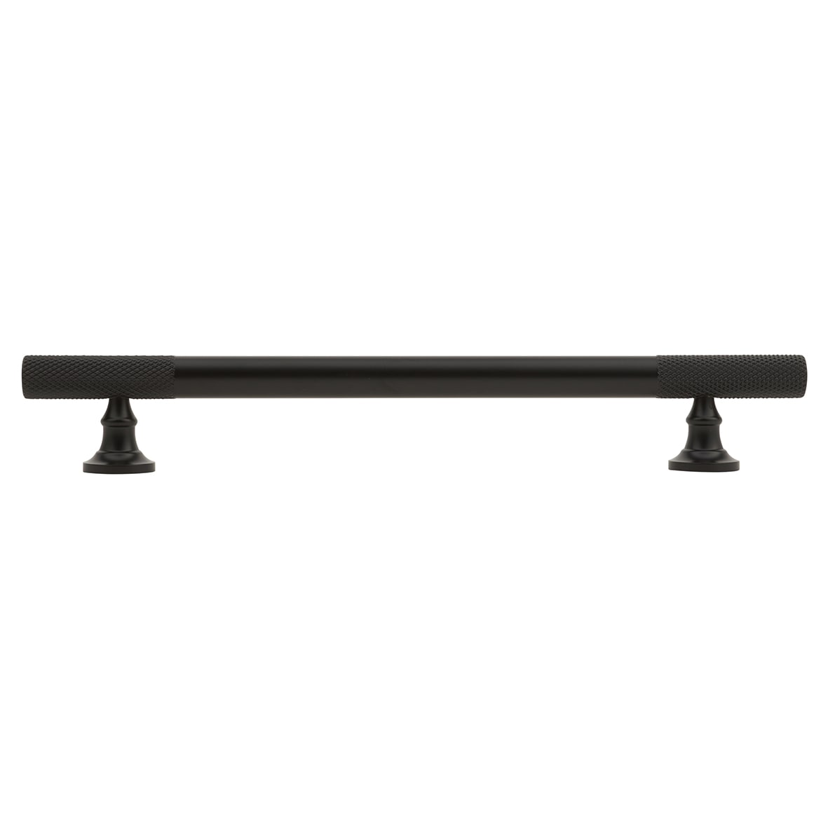 York 12mm Partially Knurled T-Bar Cabinet Pull Handle - 160mm Centres - Matt Black - view 2