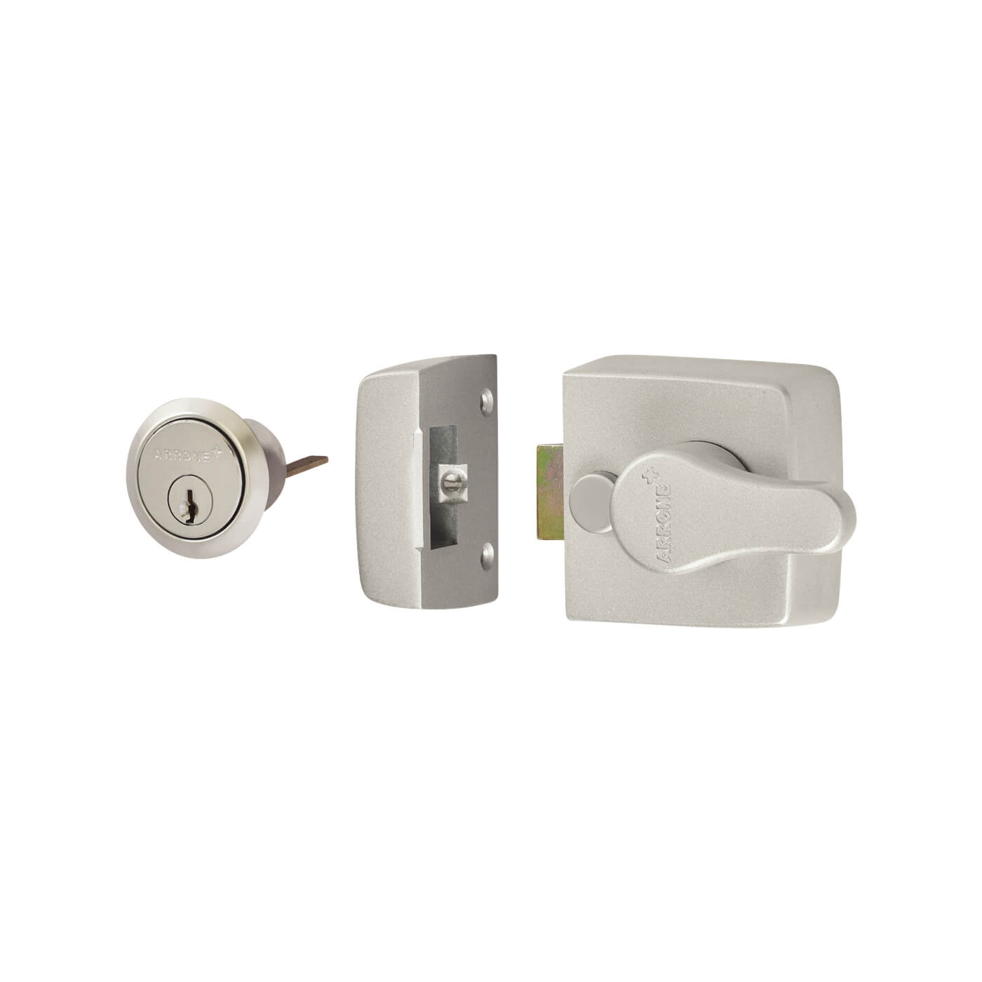 Deadlocking Nightlatch - 40mm Backset - Silver Case/Satin Chrome Cylinder - view 2