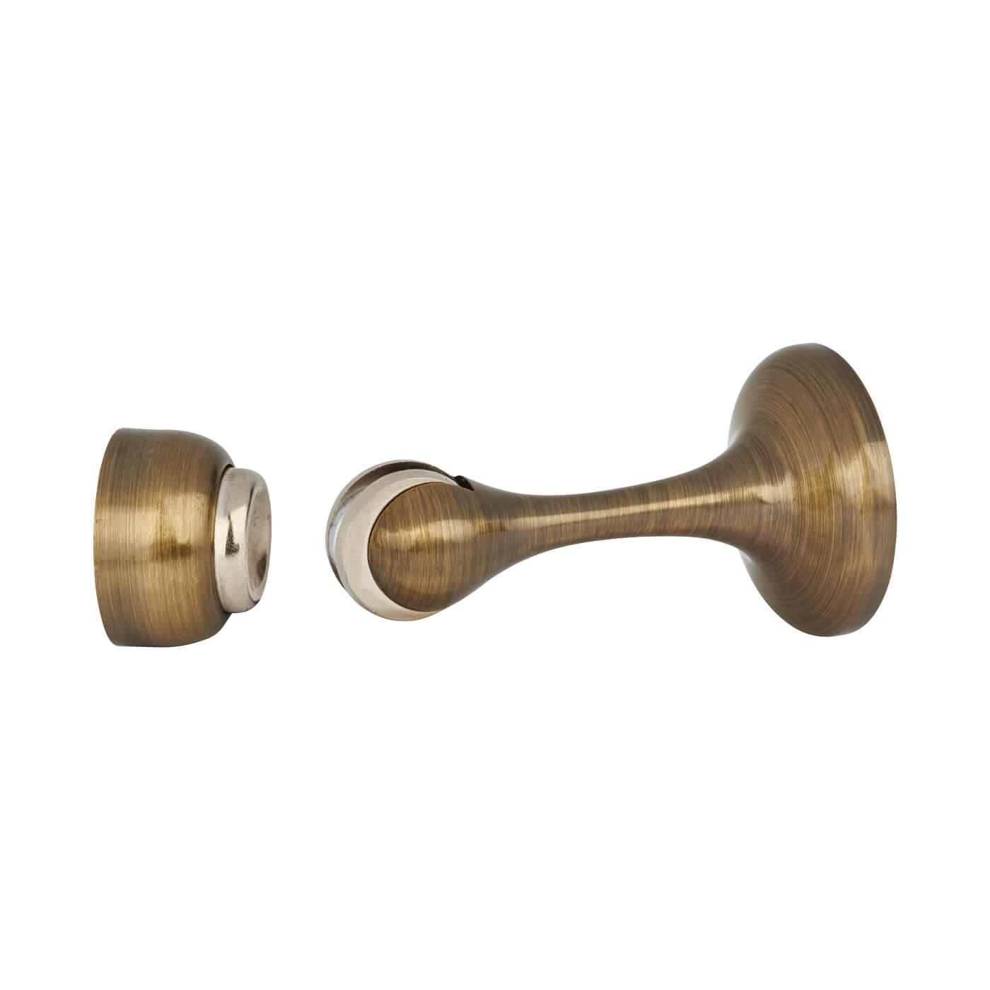 Magnetic Door Stop & Holder - 88 x 44mm - Antique Brass - view 2