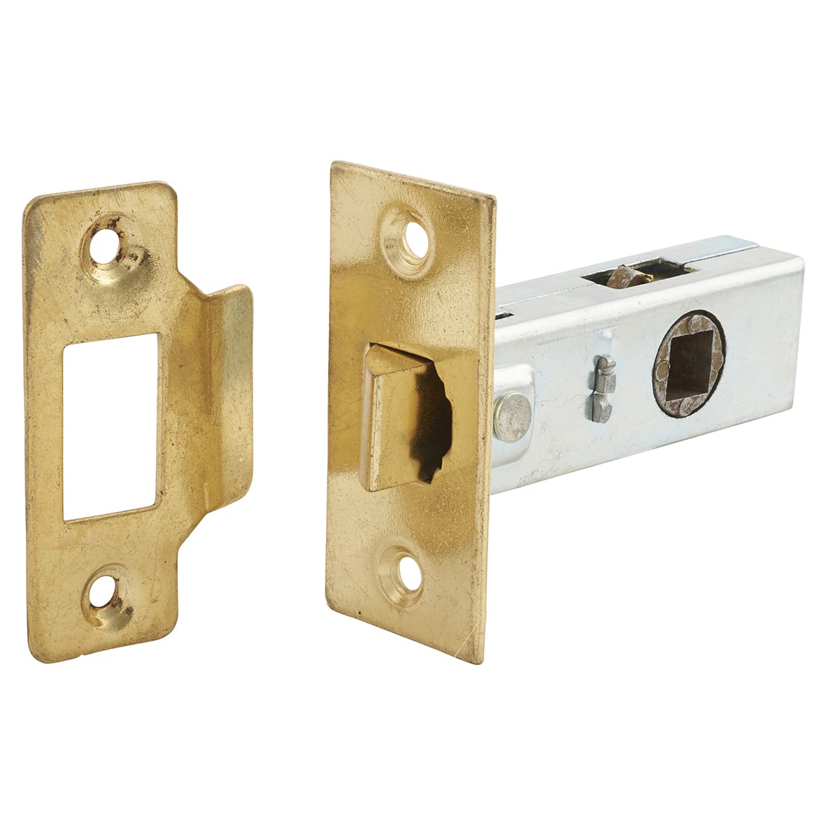 Budget Tubular Latch - 65mm Case - 44mm Backset - Square - Brass Plated - view 5