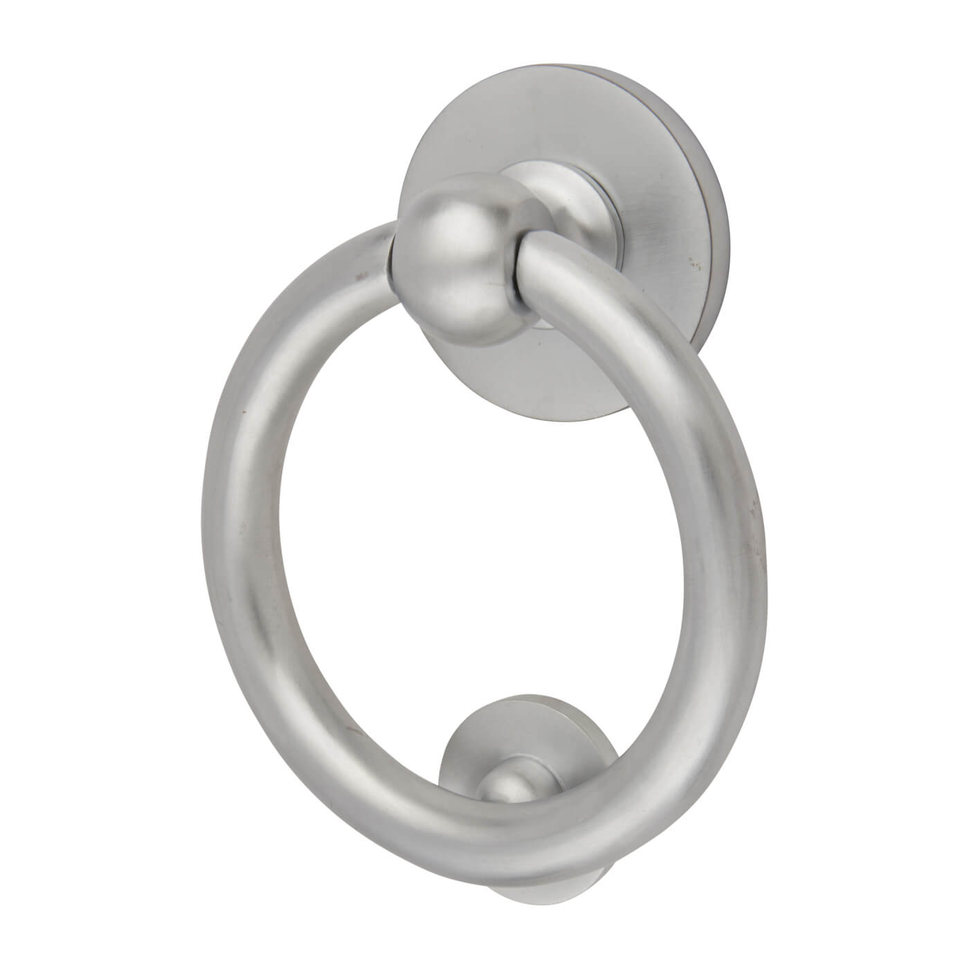 Ring Door Knocker - Satin Chrome - 115 x 100mm - view 2