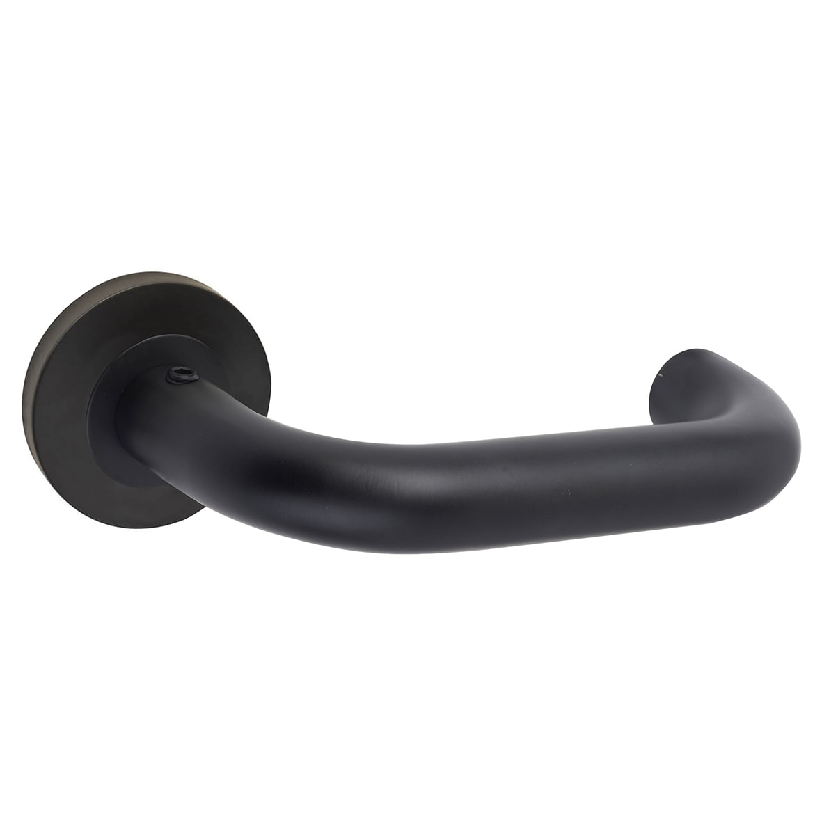 Matt Black 19mm Return to Door Handles on Round Rose - view 4