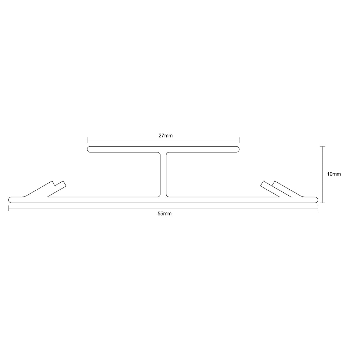 M103 Regency Designer Dual Edge Grip Door Bar Carpet Trim - 900mm Length - Dark Chrome - view 3