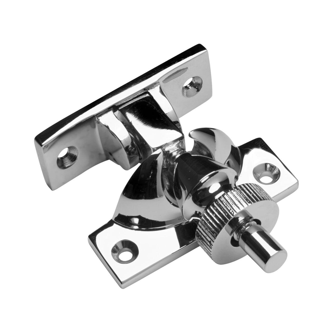 Brighton Screw Pattern Sash Window Fastener - 58 x 22mm - Polished Chrome - view 2