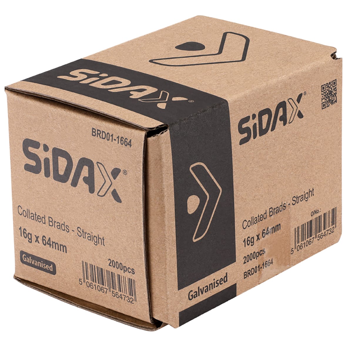 Second Fix Brad Nail - Straight - 16 Gauge x 64mm - Galvanised - Pack of 2000 - view 2