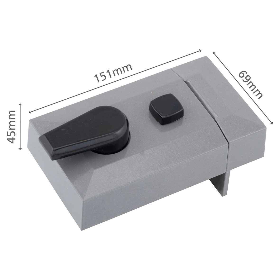 Deadlocking Nightlatch - 60mm Backset - Grey Case/Polished Brass Cylinder - Pack of 5 - view 6