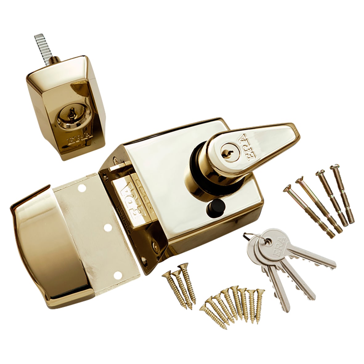 BS 3621:2007 Double Locking Nightlatch - 60mm Backset - Polished Brass Case/Cylinder - view 3