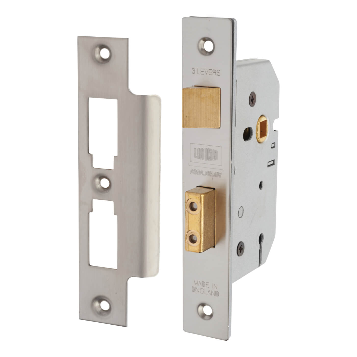 2277 3 Lever Sashlock - Keyed Alike Number M136MM - 77mm Case - 57mm Backset - Satin Chrome - view 2